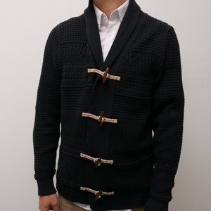 Dark Navy wooden toggle thick cardigan Medium